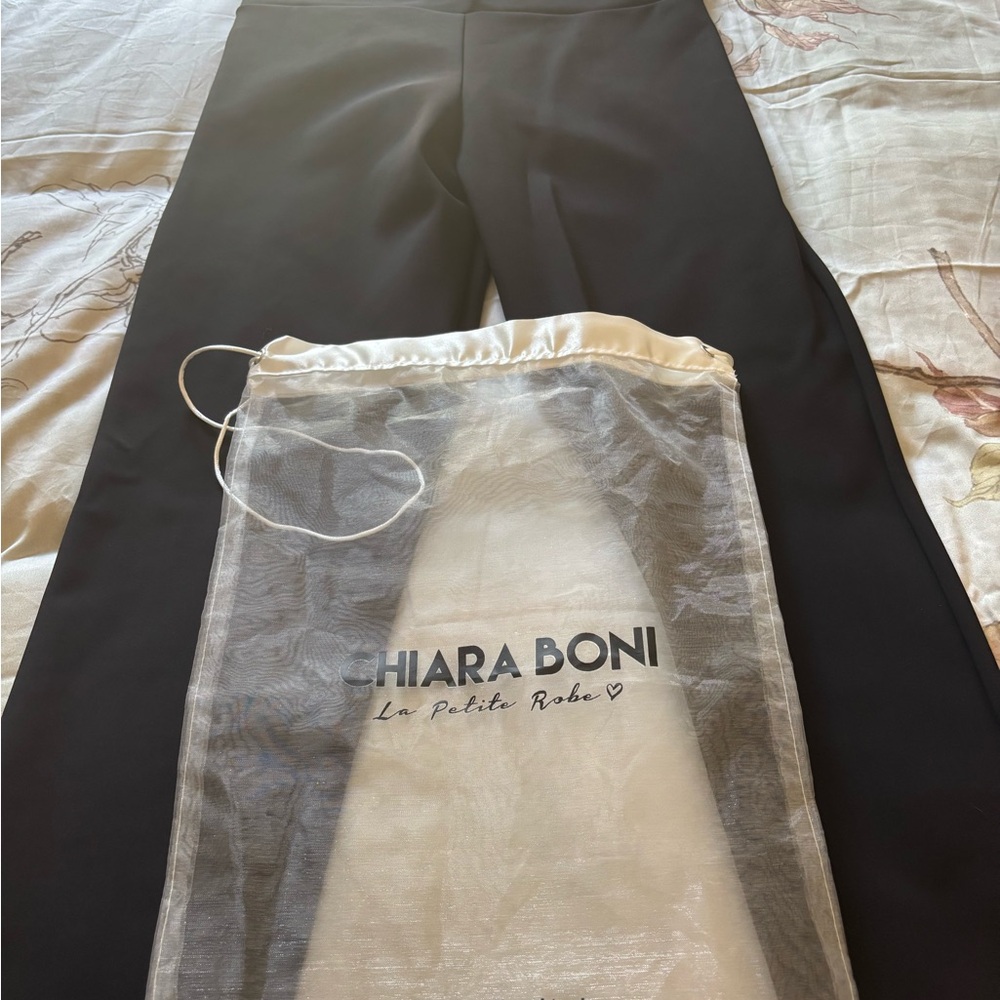 Chiara Boni Elegant Straight Leg Black Pants IT46/ US10